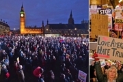 میدان پارلمان انگلیس در اشغال معترضان ضد ترامپ+ تصاویر

