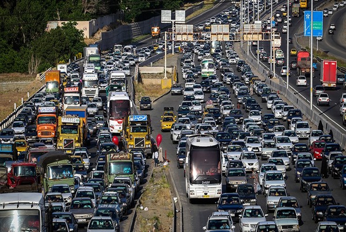 ترافیک سنگین در آزادراه قزوین-کرج-تهران 