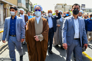 راهپیمایی مردم قم در اعتراض به هتک حرمت تمثال حضرت امام (س)