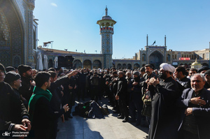 دسته عزاداران فاطمی به دعوت آیت الله العظمی صافی گلپایگانی