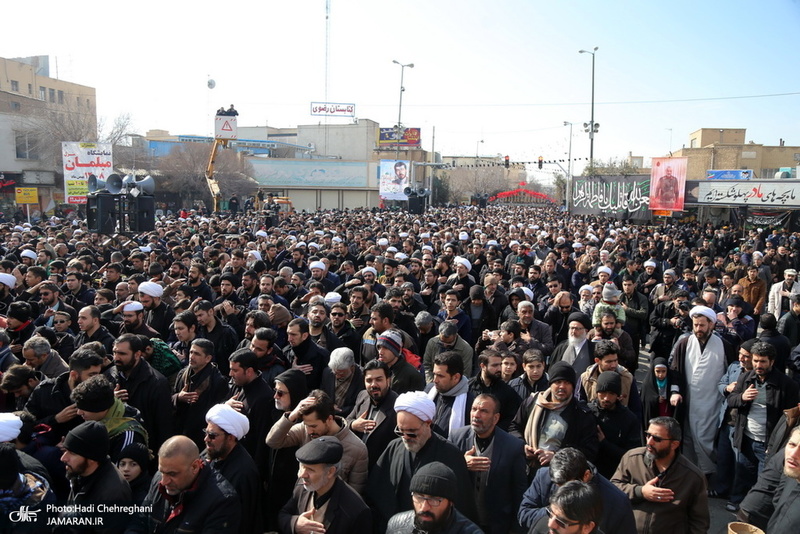 دسته عزاداری روز شهادت حضرت زهرا(س) با حضور آیت الله العظمی وحید خراسانی