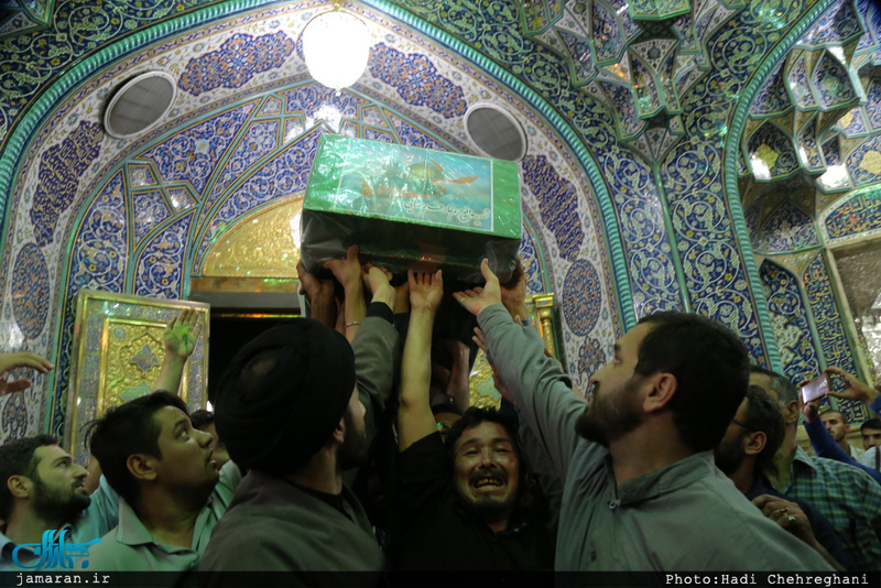 مراسم تشییع 5 شهید مدافع حرم حضرت زینب(س) در قم‎