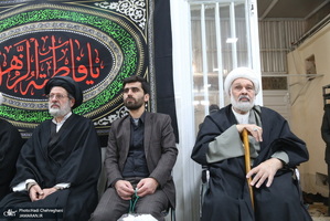 عزاداری شهادت حضرت فاطمه(س) در بیت آیت الله دوستی زنجانی با حضور سید حسن خمینی