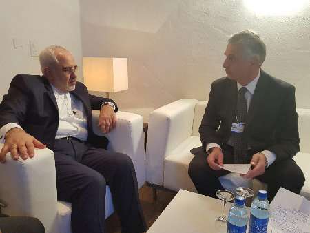دیدار ظریف وزیر خارجه ایران با همتای سوئیسی اش در حاشیه نشست داووس