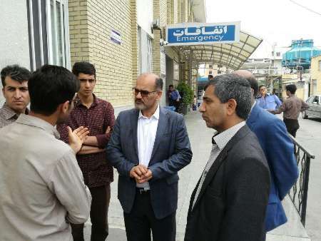 عیادت نماینده وزیر علوم از دانشجویان بیمار دانشکده فنی شهید باهنر شیراز