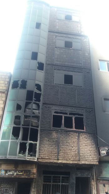 آتش سوزی یک ساختمان چهار طبقه در تبریز