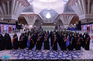 تجدید میثاق دانش آموزان بسیجی و مسئولین سازمان بسیج دانش آموزی با آرمان های حضرت امام(س)