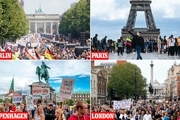 تظاهرات بی سابقه علیه محدودیت های کرونا در پایتخت های اروپایی+ تصاویر 