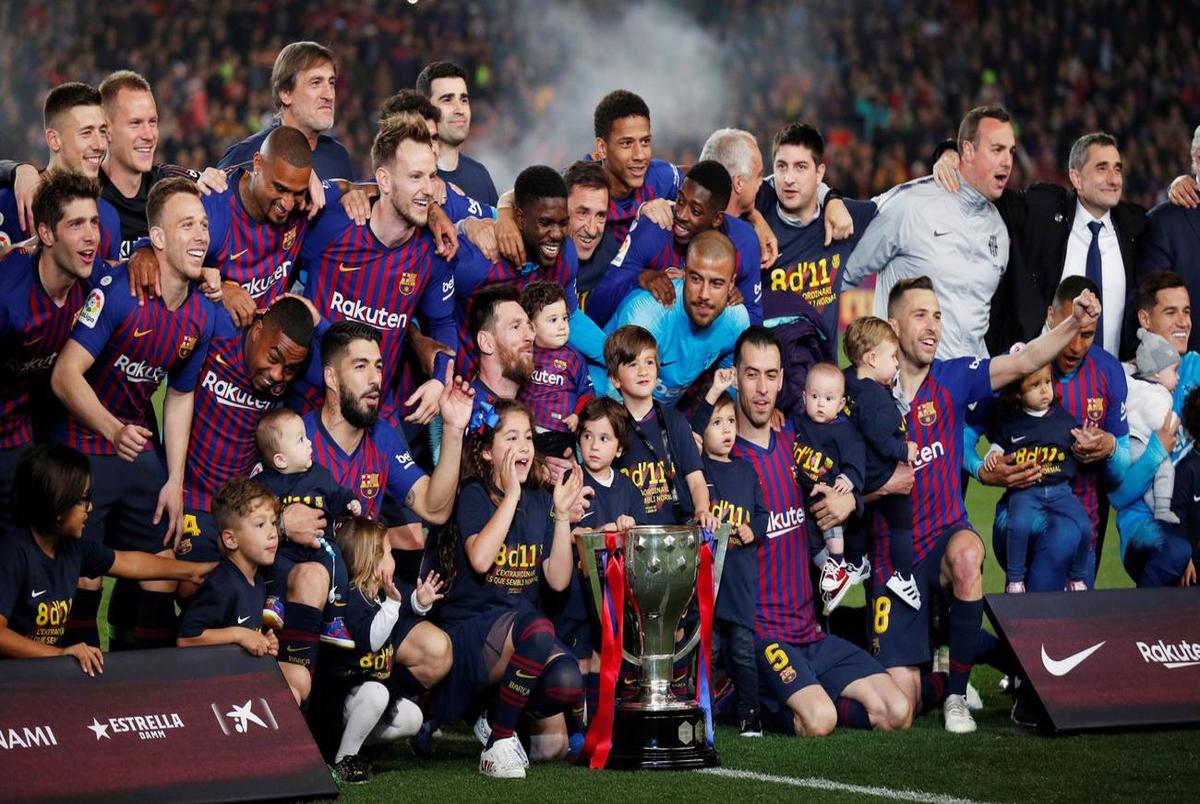 جشن قهرمانی زودهنگام بارسلونا در لالیگا 