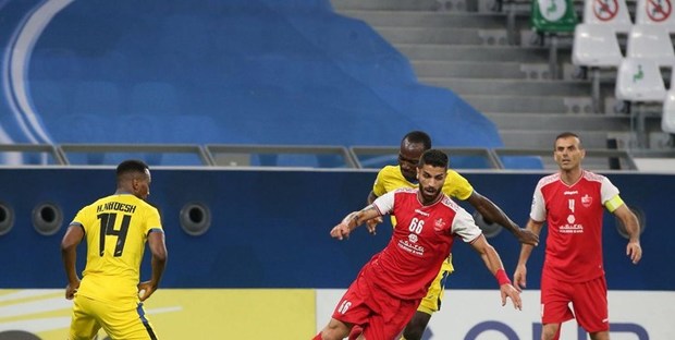 پایان بدون گل نیمه اول بازی پرسپولیس- التعاون