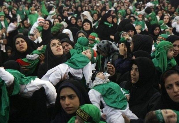 همنوایی مادران کرمانشاهی با طفل ۶ ماهه دشت کربلا