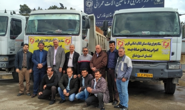 نخستین گروه امداد مهندسی و ماشین آلات از فارس به خوزستان اعزام شد