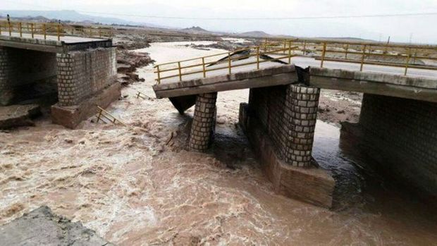 بارندگی به ۱۳ دهنه پل در ملایر خسارت زد