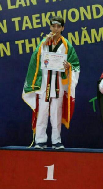 دانش آموز نونهال البرزی طلای تکواندو مسابقات آسیا را کسب کرد