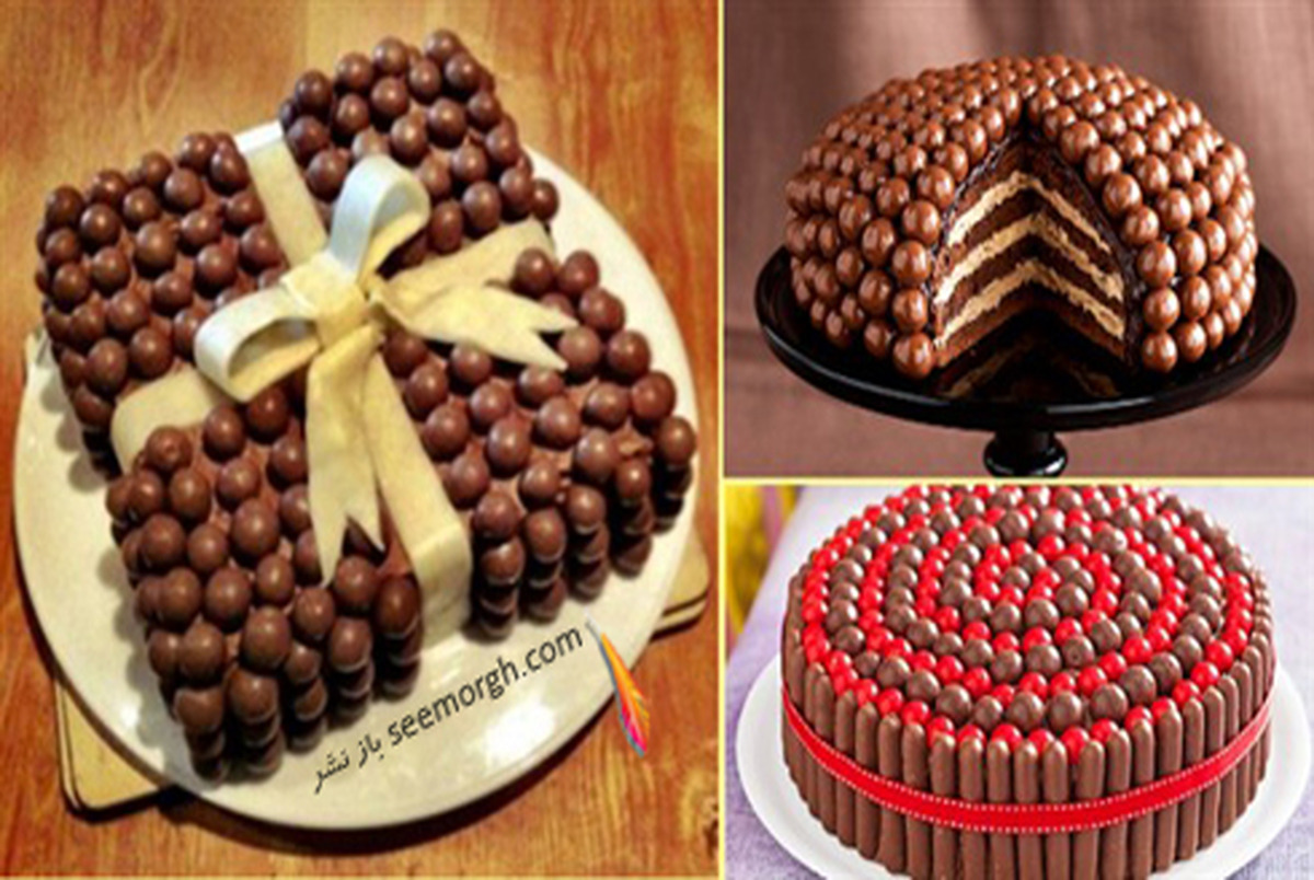 ایده هایی برای تزیین کیک با شکلات، ماکارون رنگی و اسمارتیز+ عکس