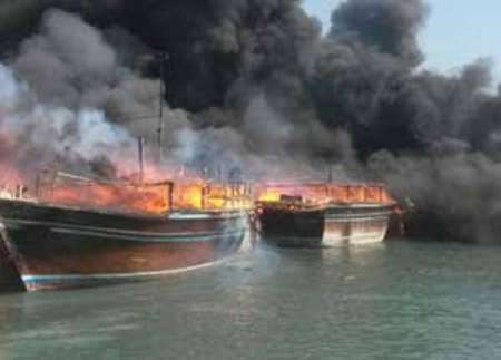 آتش سوزی اسکله چند منظوره کنگان بوشهر با 8 مصدوم مهار شد