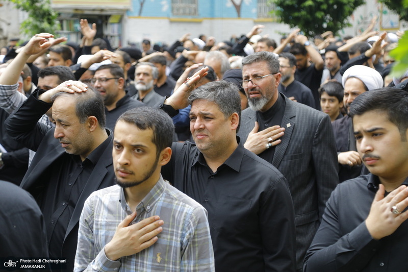 دسته عزاداری روز شهادت امام جعفر صادق (ع) با حضور آیت الله العظمی وحید خراسانی