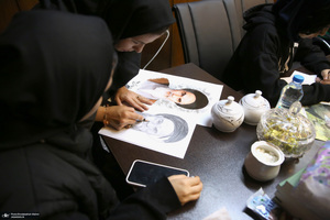 ورکشاپ هنر ی دانش آموزان هنرستان یادگار امام در حسینیه جماران