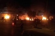کیوسک‌های اطراف کنسولگری ایران در کربلا به آتش کشیده شد + عکس و فیلم