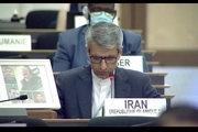 قاب عکس شهید سلیمانی در کنار نماینده ایران در شورای حقوق بشر سازمان ملل