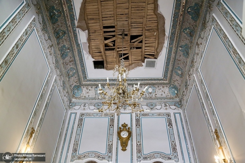 خسارات برجاى مانده از جنگ رمضان در كاخ سعد آباد