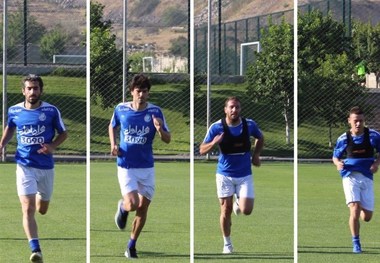 تمرین اختصاصی ۴ بازیکن استقلال به همراه دروازه‌بان‌ها
