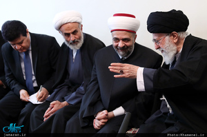 دیدار وزیر اوقاف و جمعی از علمای سوریه با رهبر معظم انقلاب