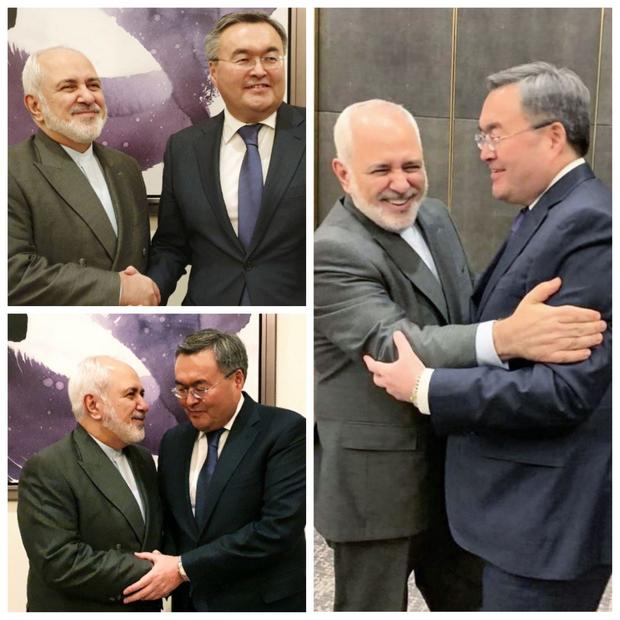 دیدار و گفت و گوی ظریف با وزیر خارجه قزاقستان