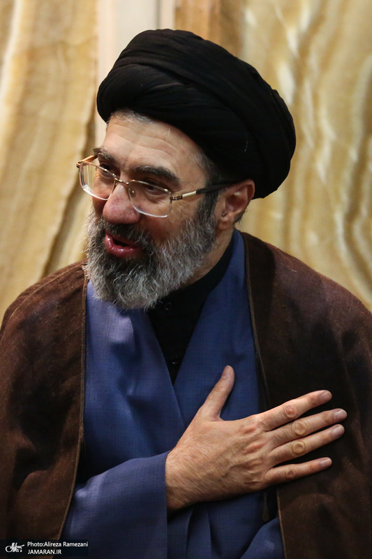 مراسم ختم پدر حجت الاسلام و المسلمین سید علی اصغر حجازی/ سید مجتبی خامنه ای