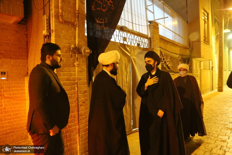 عزاداری شهادت حضرت فاطمه(س) در بیت آیت الله دوستی زنجانی با حضور سید حسن خمینی