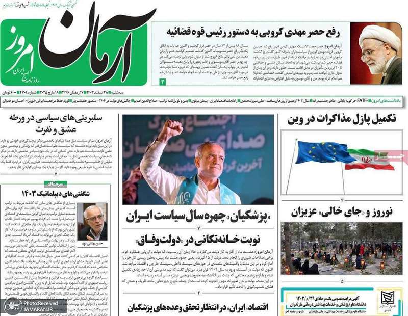 گزیده روزنامه های 28 اسفند 1403
