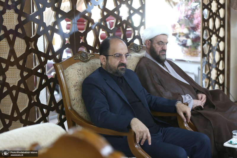 دیدار علی کمساری با شیخ الهاشمی رئیس موسسه الغری در نجف