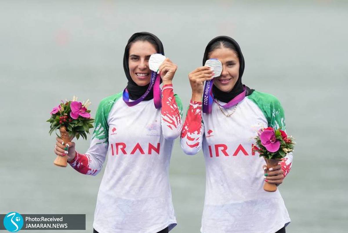 اولین مدال ایران در بازی های آسیایی بر گردن زنان قایقران+عکس و ویدیو