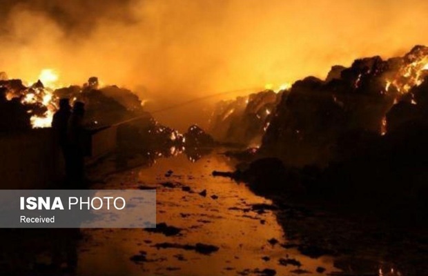 آتش‌سوزی گسترده در یک کارخانه در بینالود + عکس و فیلم