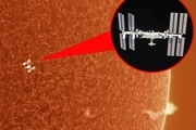عبور ایستگاه فضایی بین‌المللی از مقابل خورشید+ تصاویر
