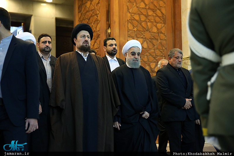ادای احترام حسن روحانی به امام خمینی و رییس فقید مجمع تشخیص مصلحت نظام
