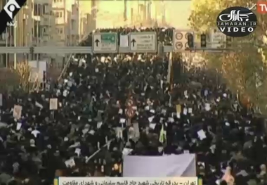 روضه خوانی حاج صادق آهنگران در مراسم تشییع پیکر مطهرسردار شهید سپهبد حاج قاسم سلیمانی