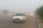 مه گرفتگی در خنج موجب کندی حرکت خودروها شد