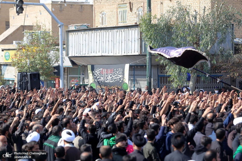 دسته عزاداری شهادت امام عسکری(ع) با حضور آیت العظمی وحید خراسانی