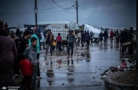  حمله طوفان و هوای سرد به آوارگان فلسطینی در رفح (6)