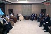 وزیر خارجهٔ بحرین پس‌ از 13 سال به سوریه رفت + عکس