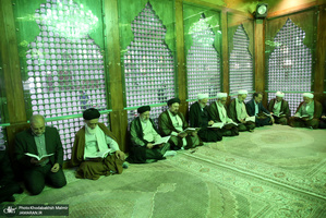 تجدید میثاق رئیس قوه قضاییه و مسئولان عالی قضایی با آرمان‌های امام خمینی(س)