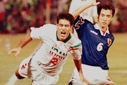 تصویری تاریخی از مهدوی کیا در بازی تاریخی ایران و ژاپن جام جهانی 98