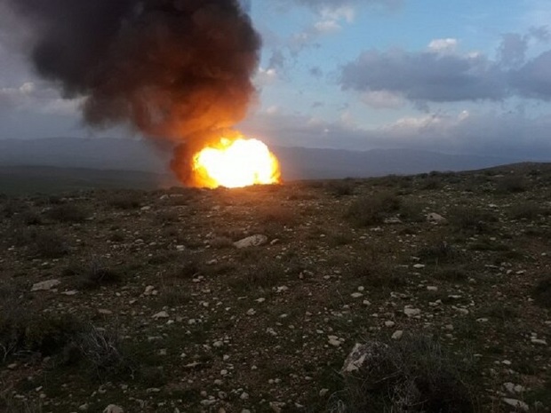 آتش انفجار خط لوله گاز اتیلن در کرمانشاه خاموش شد