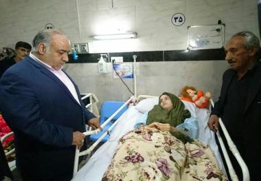 تاکید استاندار کرمانشاه بر رسیدگی به وضعیت درمانی هانیه دختر فداکارزلزله زده