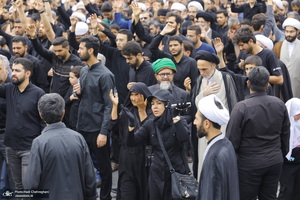 دسته عزاداری روز شهادت امام جعفر صادق (ع) با حضور آیت الله العظمی وحید خراسانی