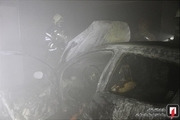 تصاویری از آتش گرفتن خودرو در پارکینگ شهرک اکباتان