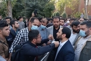 حضور سخنگوی دولت در جمع دانشجویان معترض دانشگاه علامه + تصاویر