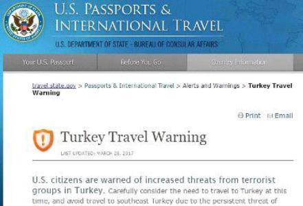 هشدار وزارت خارجه آمریکا : مسافران ترکیه مراقب باشند