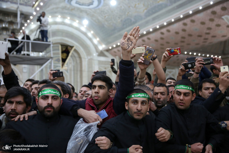 وداع با پیکر مطهر دو شهید مقاومت در حرم مطهر امام خمینی (س)